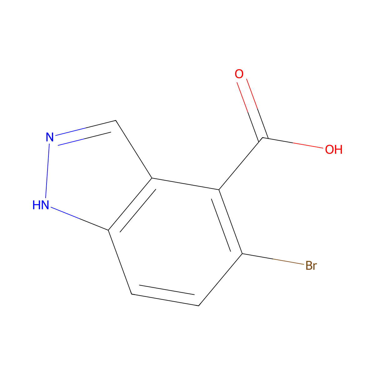 5-bromo-1H-indazole-4-carboxylic acid molecular structure, CAS 750586-03-9
