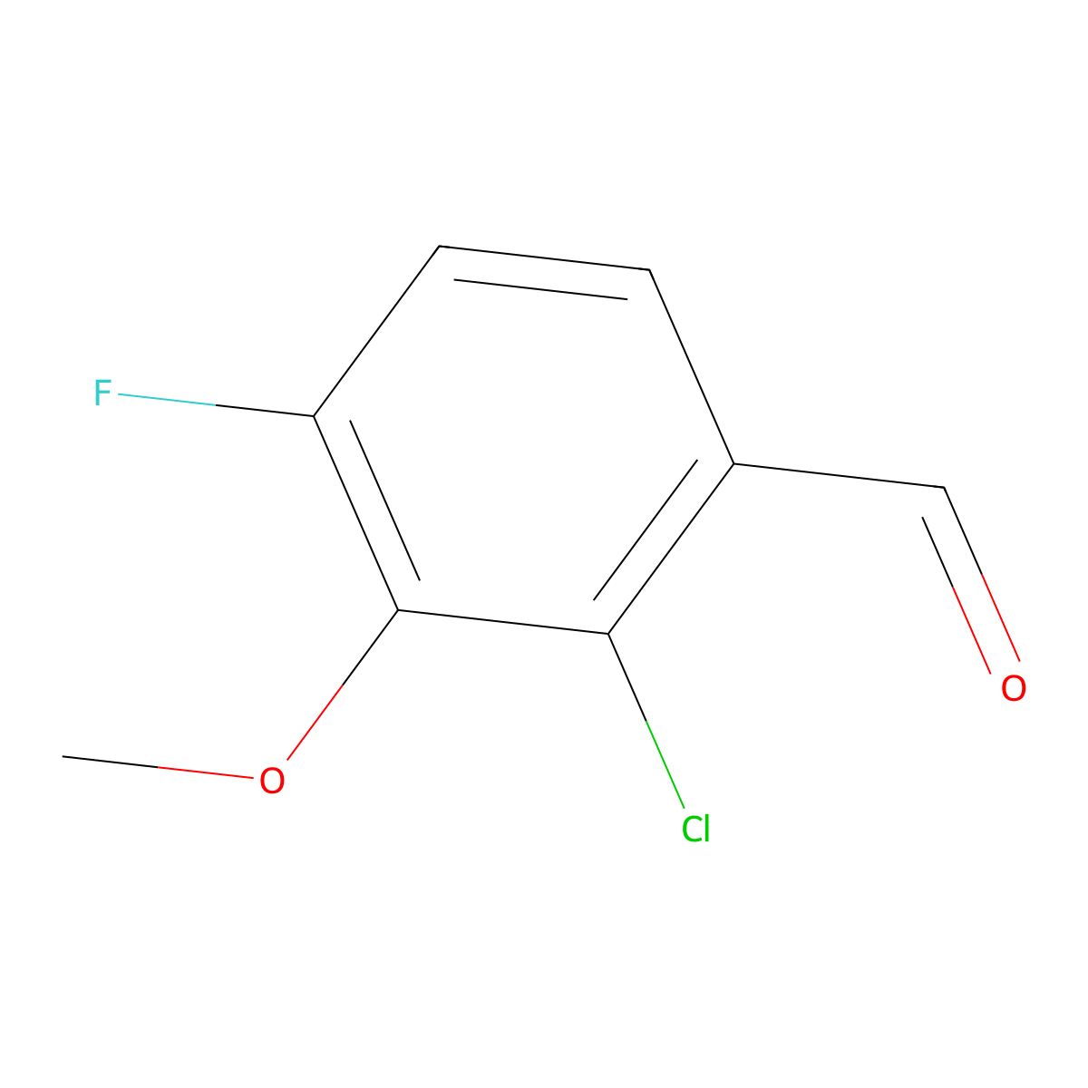 2-Chloro-4-fluoro-3-methoxybenzaldehyde molecular structure, CAS 750586-10-8
