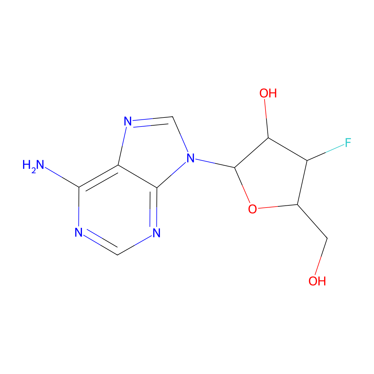 3'-Fluoro-3'-deoxyadenosine molecular structure, CAS 75059-22-2