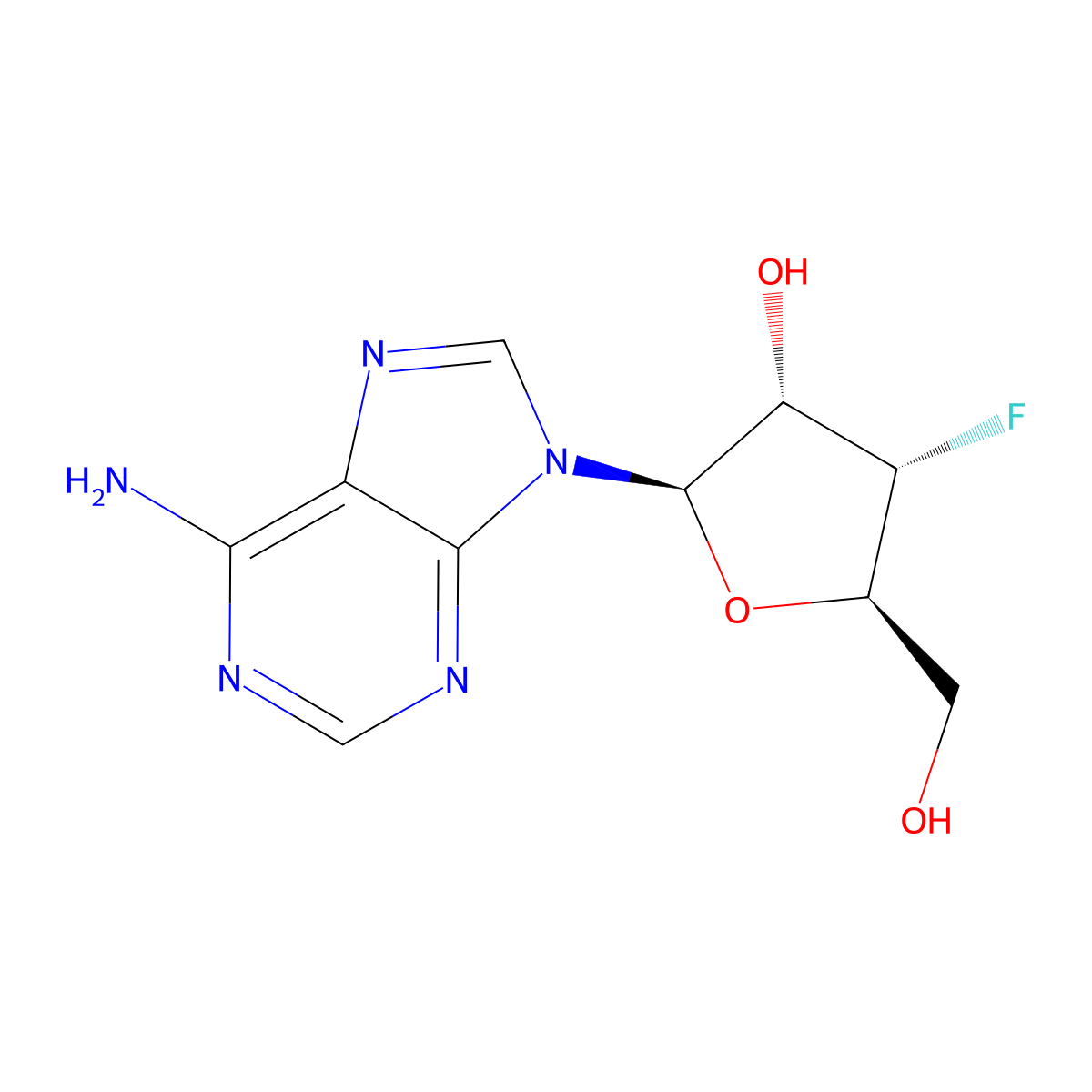 3'-Fluoro-3'-deoxyadenosine molecular structure, CAS 75059-22-2