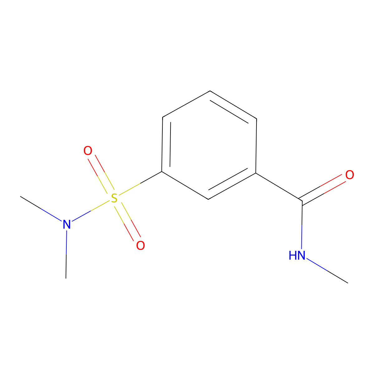 3-(dimethylsulfamoyl)-N-methylbenzamide molecular structure, CAS 750598-93-7