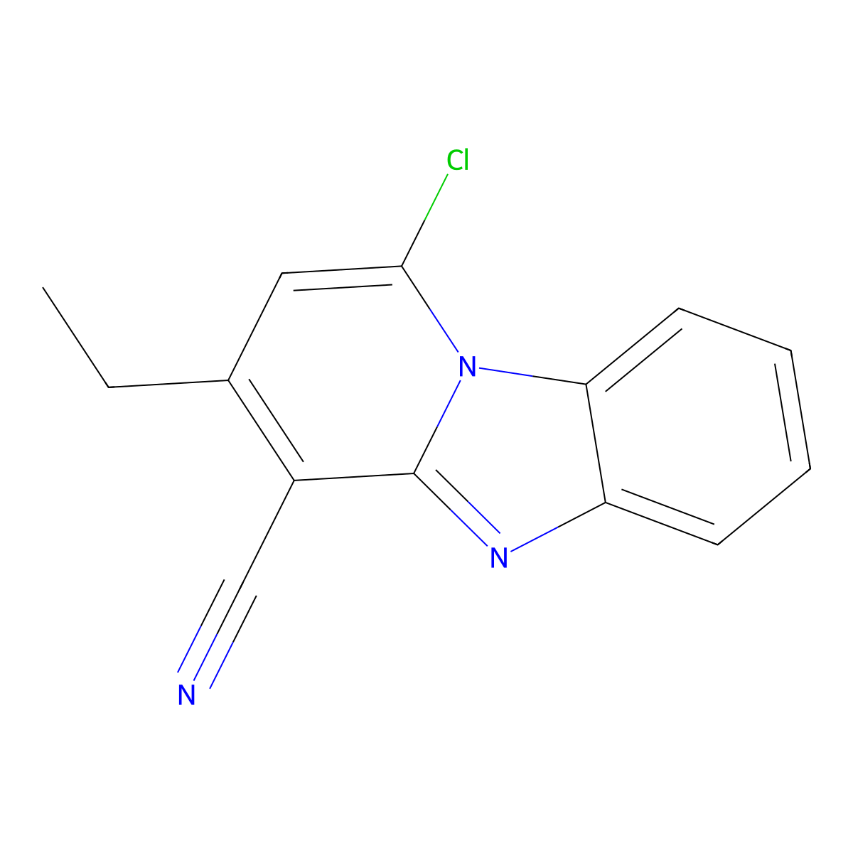 1-Chloro-3-ethylpyrido[1,2-a]benzimidazole-4-carbonitrile molecular structure, CAS 750598-94-8