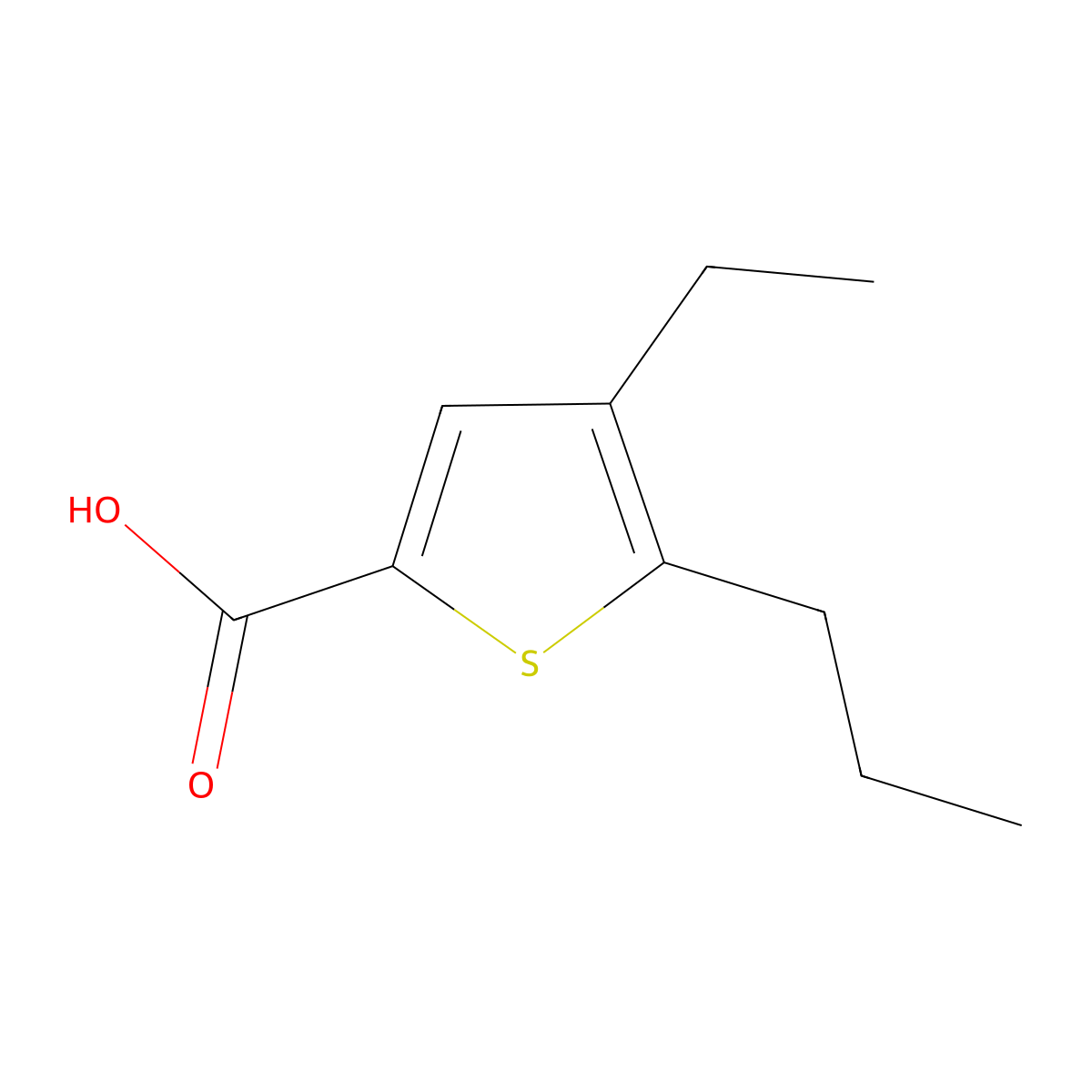 4-Ethyl-5-propylthiophene-2-carboxylic acid molecular structure, CAS 750598-98-2