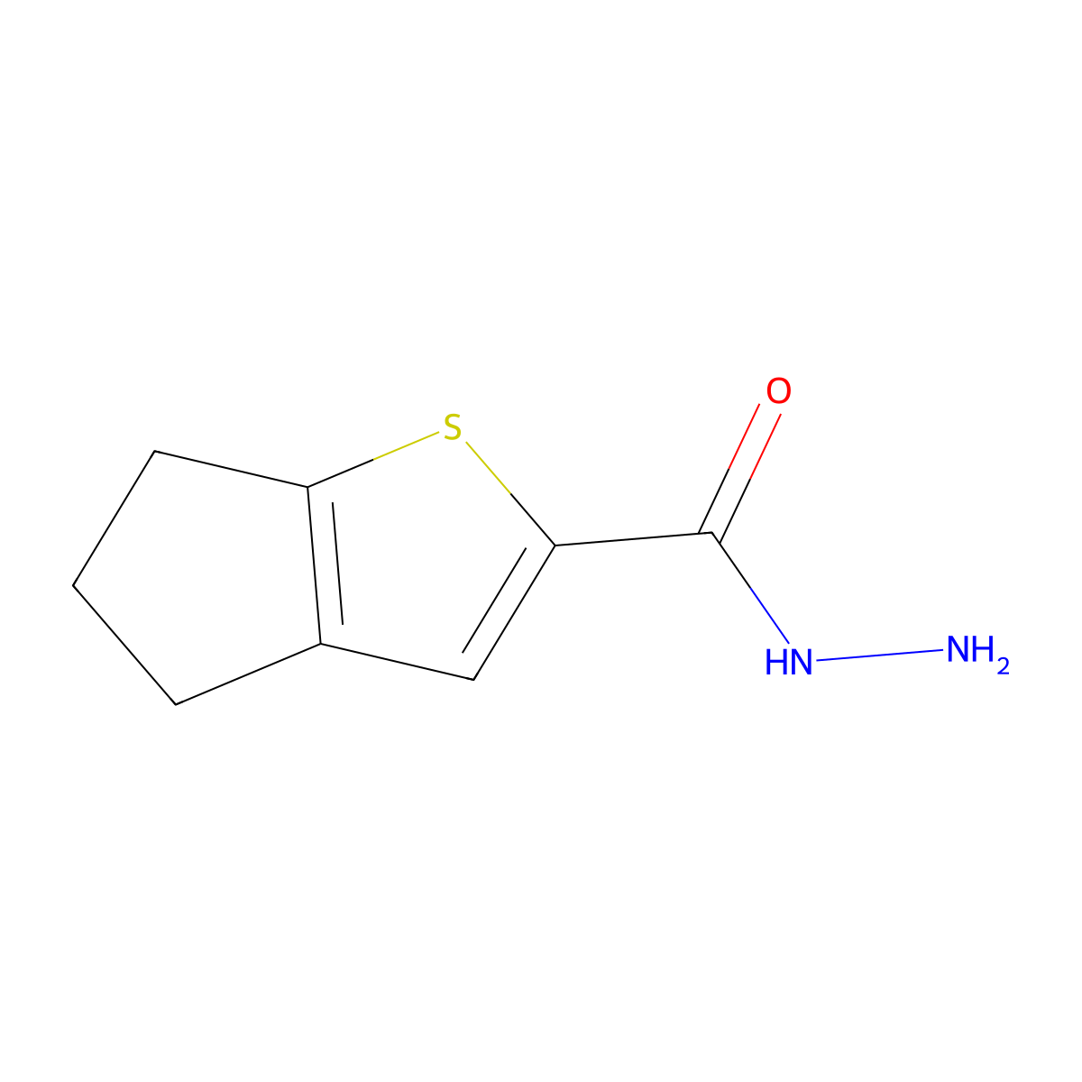 5,6-dihydro-4H-cyclopenta[b]thiophene-2-carbohydrazide molecular structure, CAS 750599-01-0