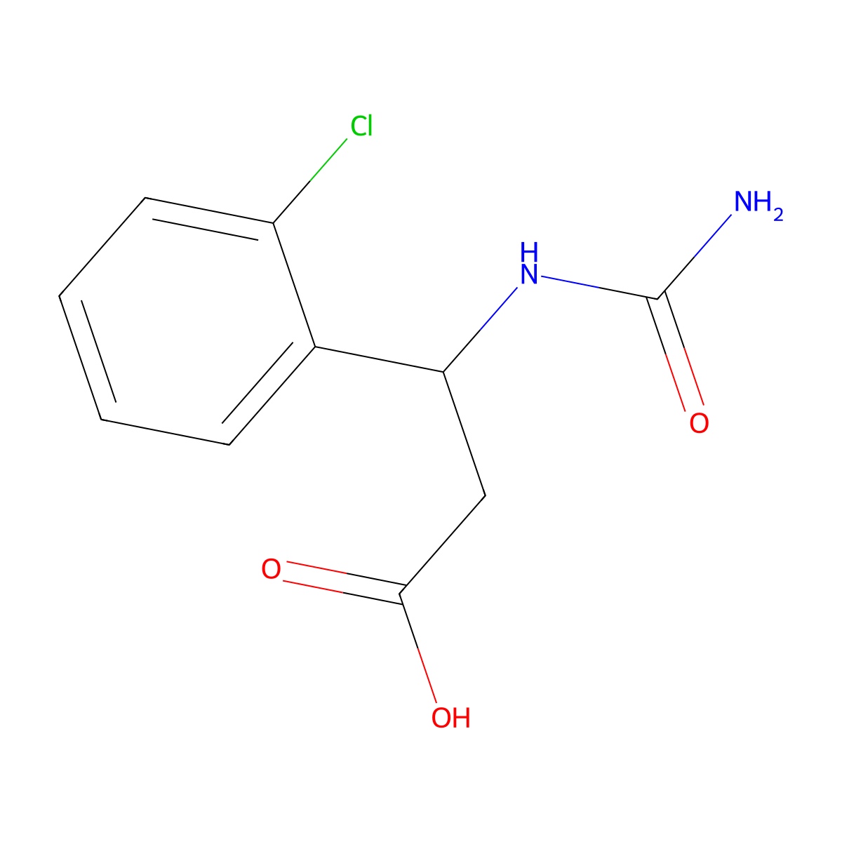 3-(carbamoylamino)-3-(2-chlorophenyl)propanoic Acid molecular structure, CAS 750599-02-1