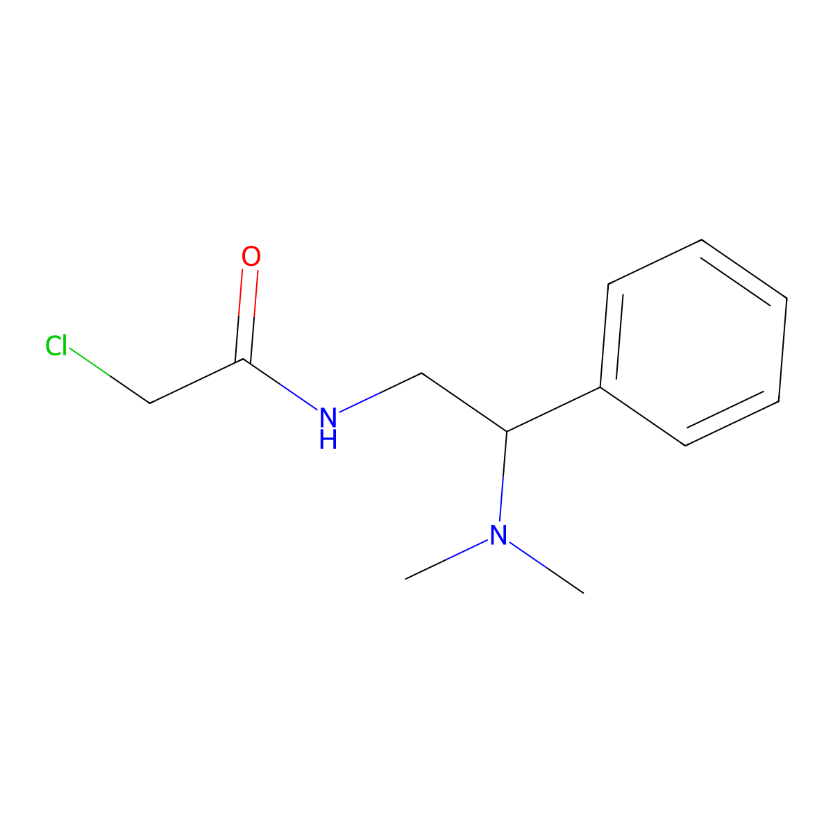 2-chloro-N-[2-(dimethylamino)-2-phenylethyl]acetamide molecular structure, CAS 750599-04-3