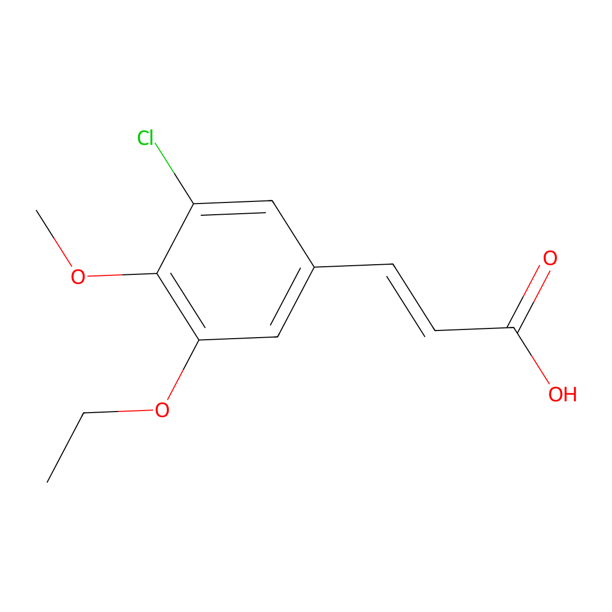 (2E)-3-(3-chloro-5-ethoxy-4-methoxyphenyl)acrylic acid molecular structure, CAS 750599-11-2