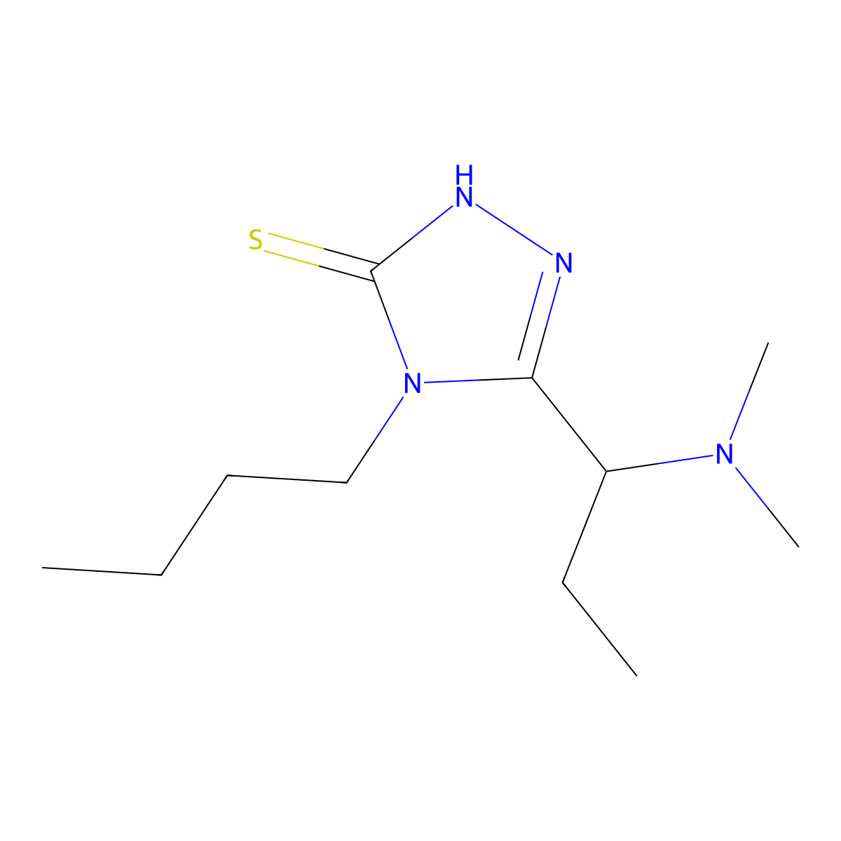 4-butyl-5-[1-(dimethylamino)propyl]-4H-1,2,4-triazole-3-thiol molecular structure, CAS 750599-15-6
