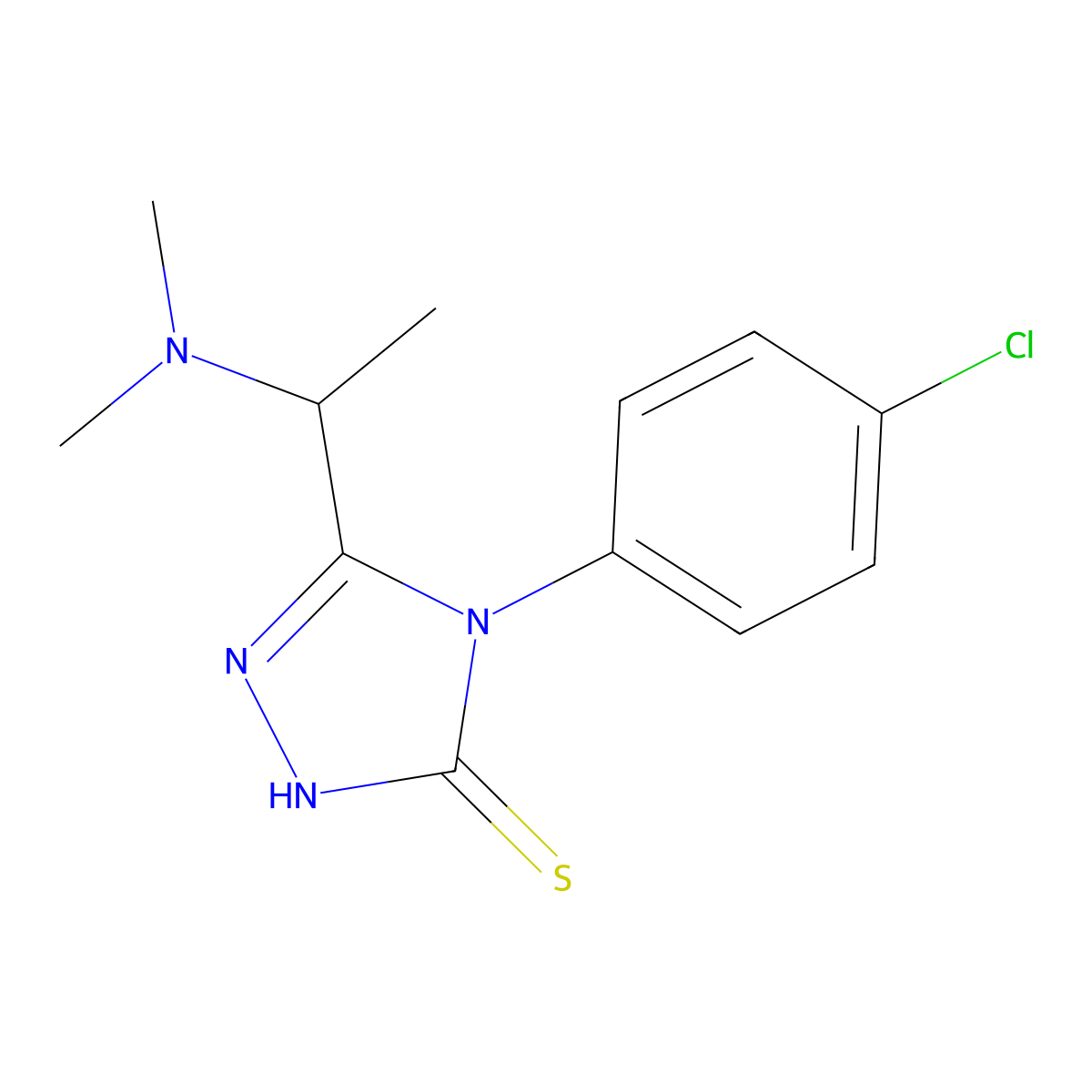 4-(4-chlorophenyl)-5-[1-(dimethylamino)ethyl]-4H-1,2,4-triazole-3-thiol molecular structure, CAS 750599-16-7