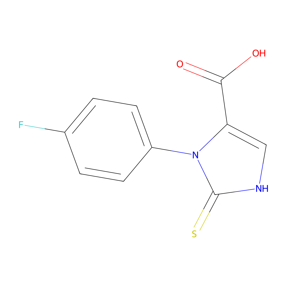 3-(4-fluorophenyl)-2-thioxo-2,3-dihydro-1H-imidazole-4-carboxylic acid molecular structure, CAS 750599-17-8