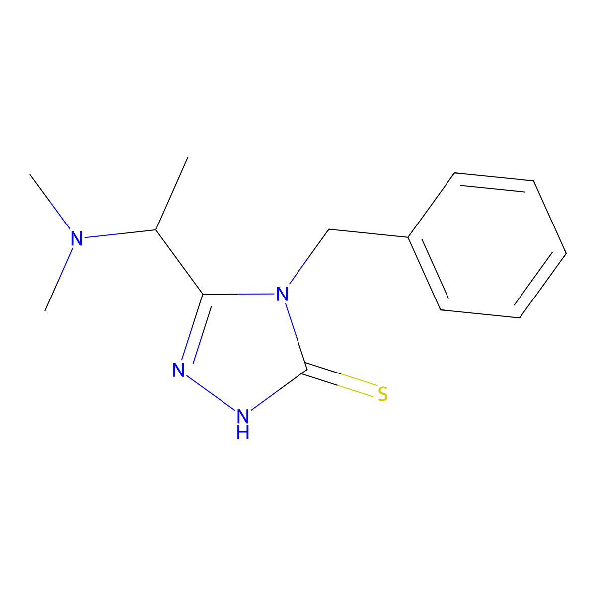 4-benzyl-5-[1-(dimethylamino)ethyl]-4H-1,2,4-triazole-3-thiol molecular structure, CAS 750599-19-0