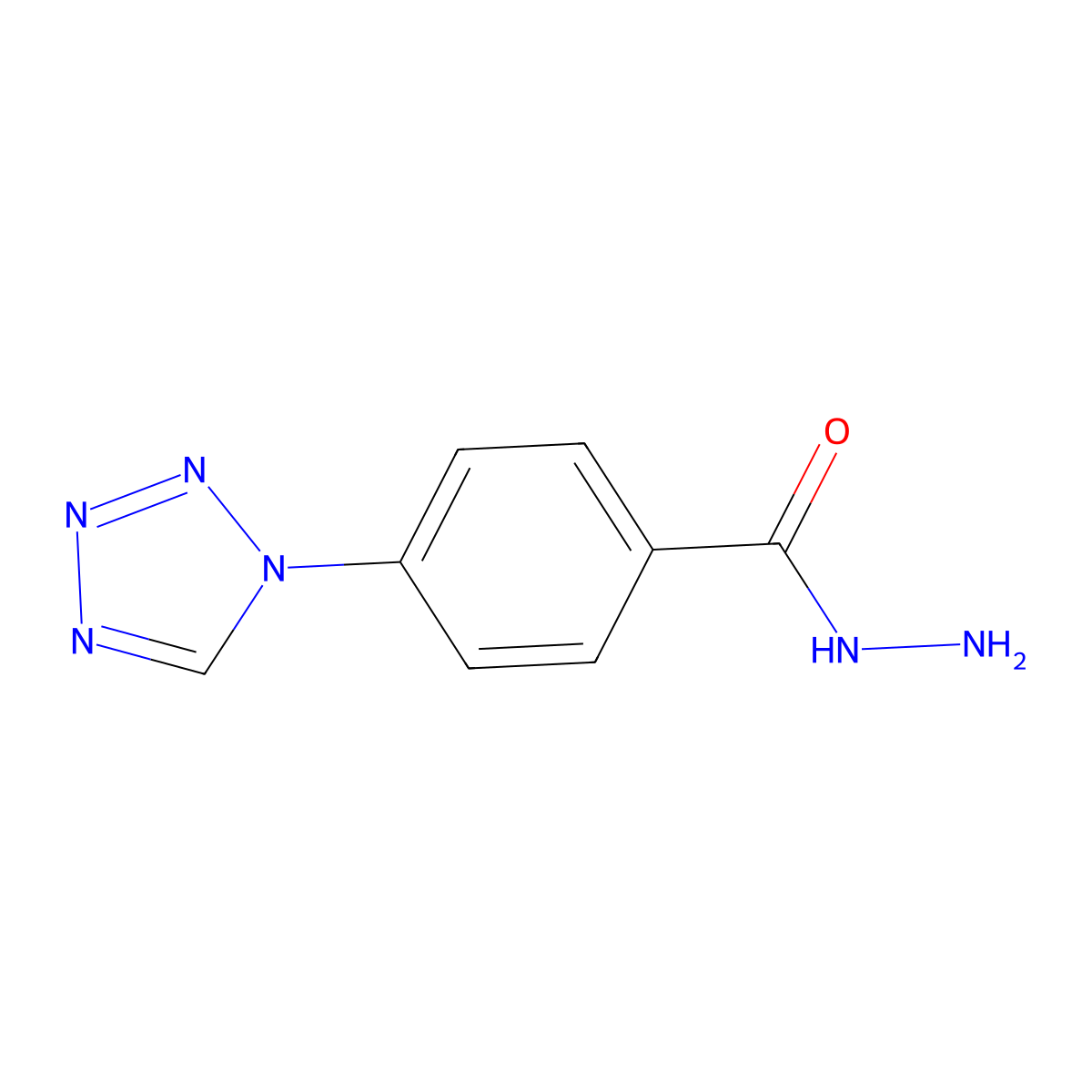 4-(1H-tetrazol-1-yl)benzohydrazide molecular structure, CAS 750599-23-6