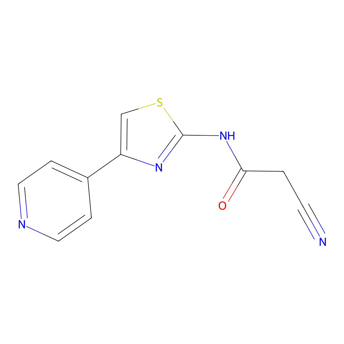 2-cyano-N-[4-(pyridin-4-yl)-1,3-thiazol-2-yl]acetamide molecular structure, CAS 750599-34-9