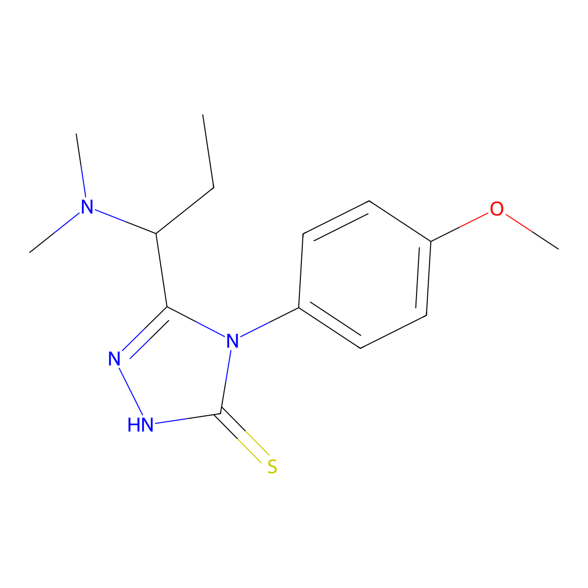 5-[1-(dimethylamino)propyl]-4-(4-methoxyphenyl)-4H-1,2,4-triazole-3-thiol molecular structure, CAS 750599-40-7