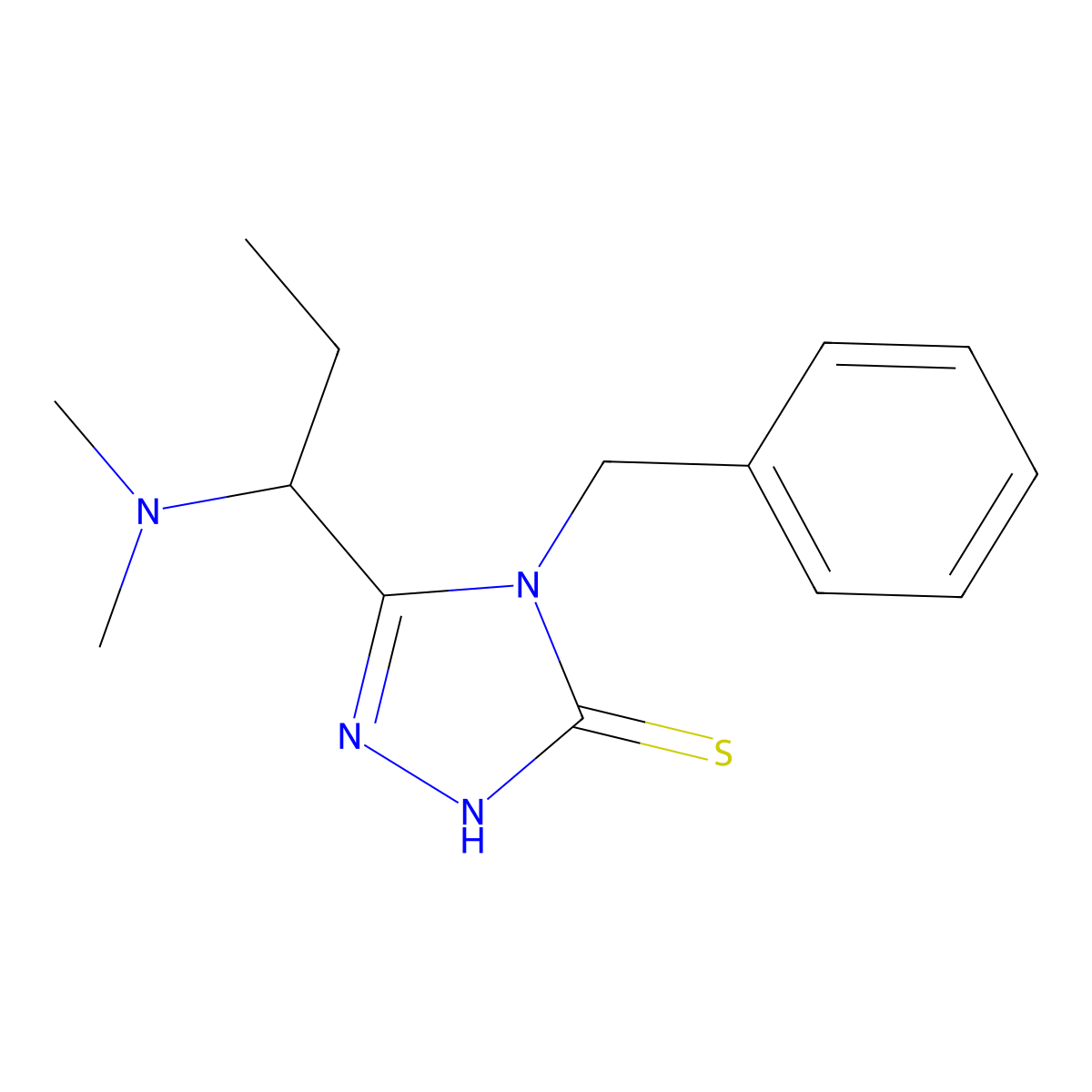 4-benzyl-5-[1-(dimethylamino)propyl]-4H-1,2,4-triazole-3-thiol molecular structure, CAS 750599-42-9
