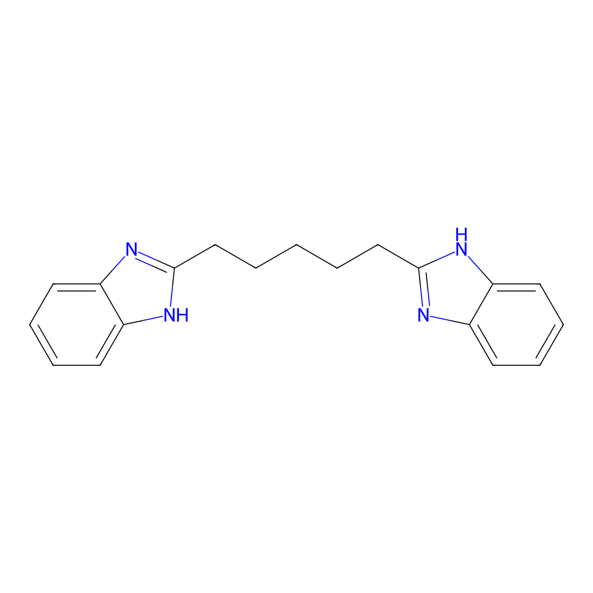2-[5-(1H-benzimidazol-2-yl)pentyl]-1H-benzimidazole molecular structure, CAS 7506-09-4