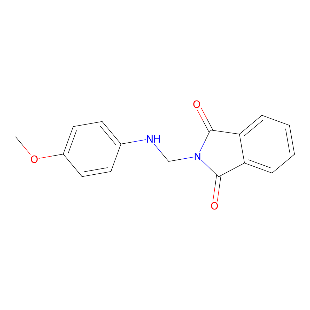 2-(((4-Methoxyphenyl)amino)methyl)isoindoline-1,3-dione molecular structure, CAS 7506-37-8