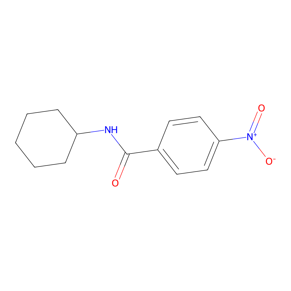 N-cyclohexyl-4-nitrobenzamide molecular structure, CAS 7506-46-9