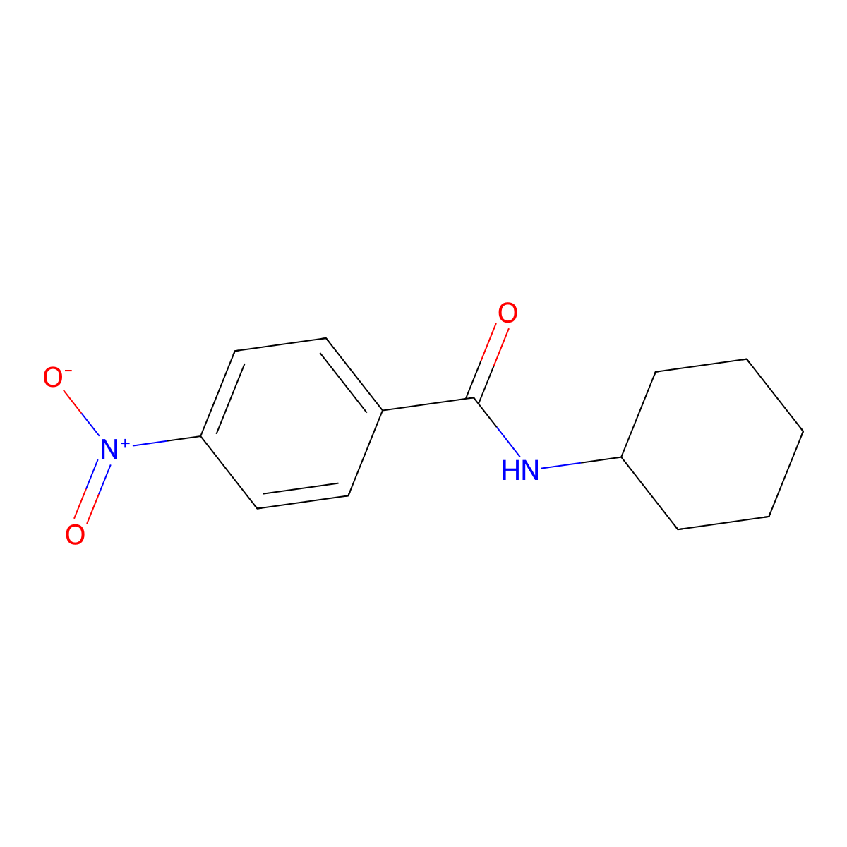 N-cyclohexyl-4-nitrobenzamide molecular structure, CAS 7506-46-9