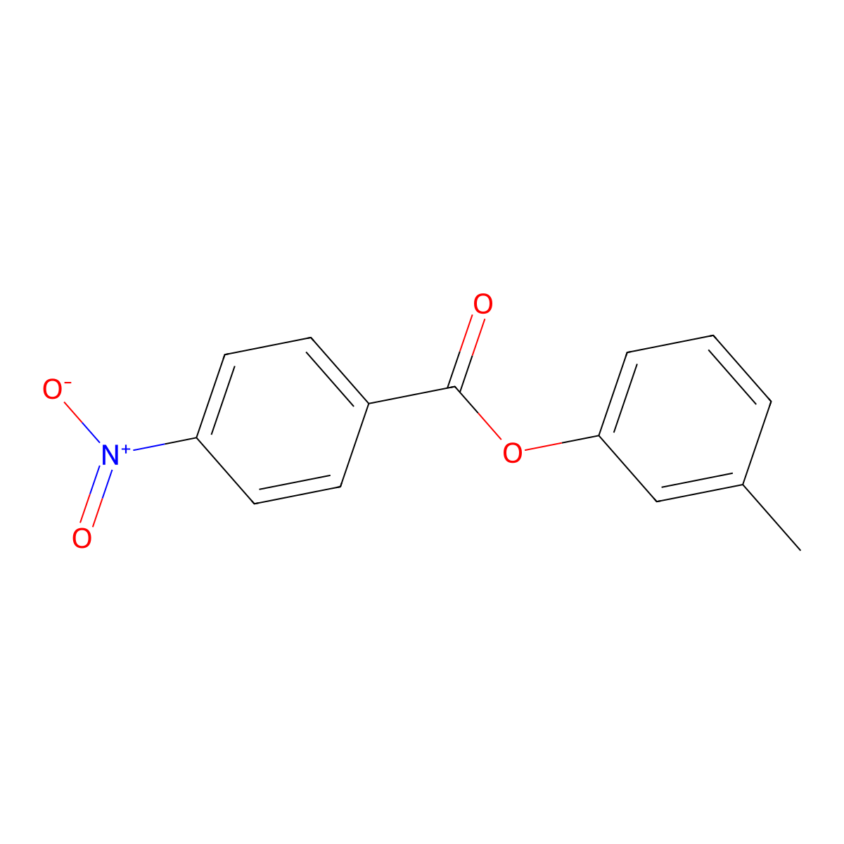 4-Nitrobenzoic acid, 3-methylphenyl ester molecular structure, CAS 7506-49-2