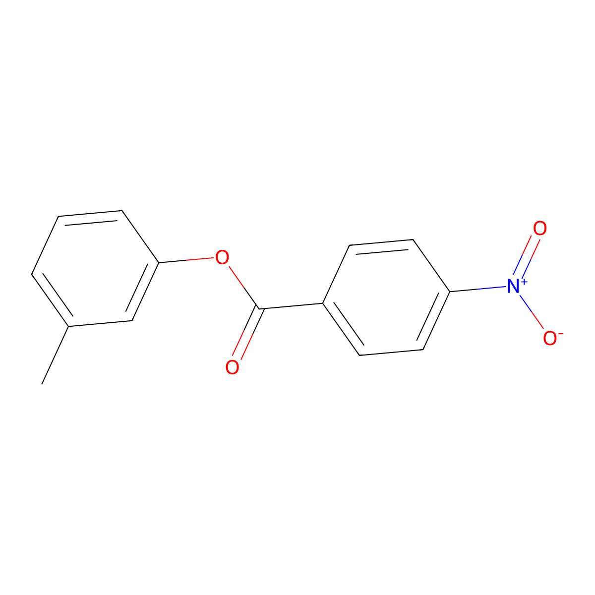4-Nitrobenzoic acid, 3-methylphenyl ester molecular structure, CAS 7506-49-2