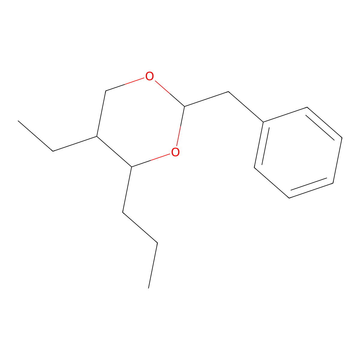 2-Benzyl-5-ethyl-4-propyl-1,3-dioxane molecular structure, CAS 7506-53-8