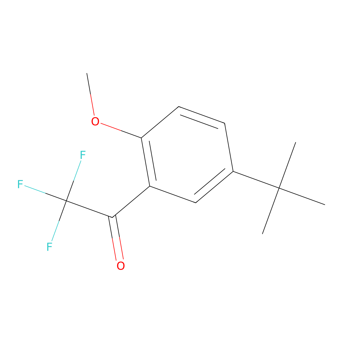 2-Trifluoroacetyl-4-tert-butylanisole molecular structure, CAS 75060-59-2