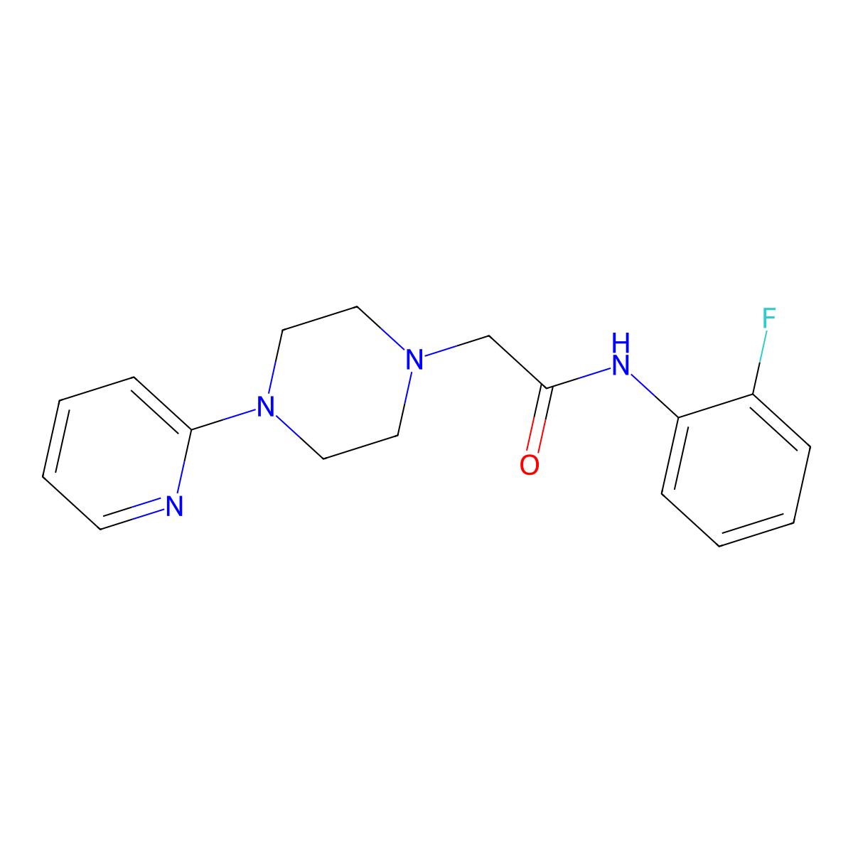 N-(2-fluorophenyl)-2-(4-pyridin-2-ylpiperazin-1-yl)acetamide molecular structure, CAS 750600-69-2