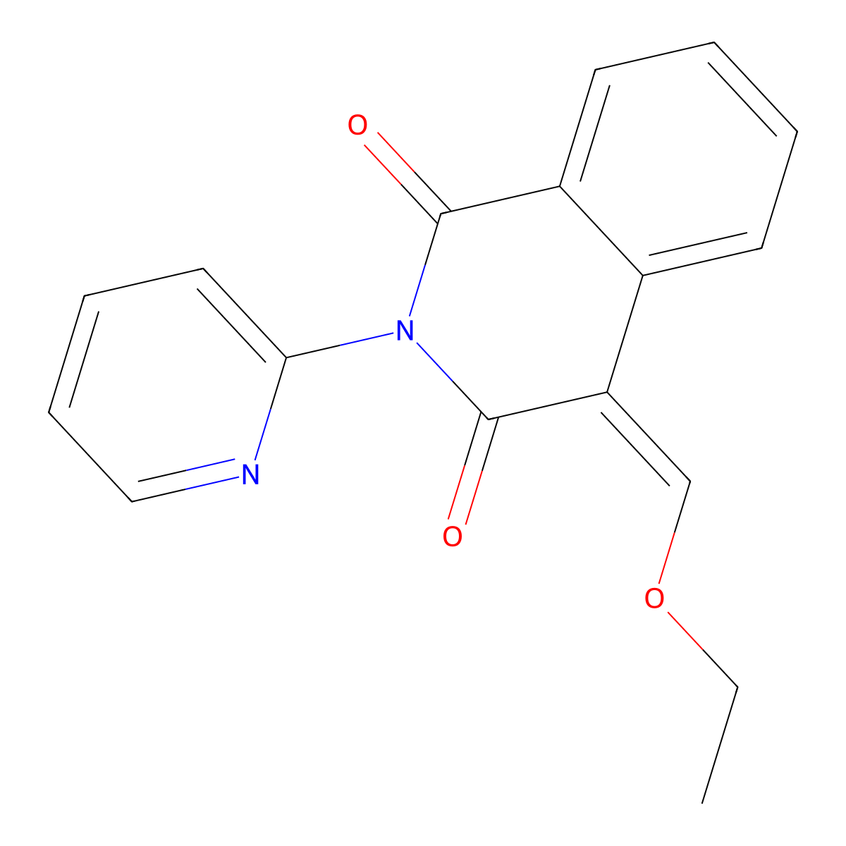 4-(Ethoxymethylidene)-2-(pyridin-2-yl)-1,2,3,4-tetrahydroisoquinoline-1,3-dione molecular structure, CAS 750601-20-8