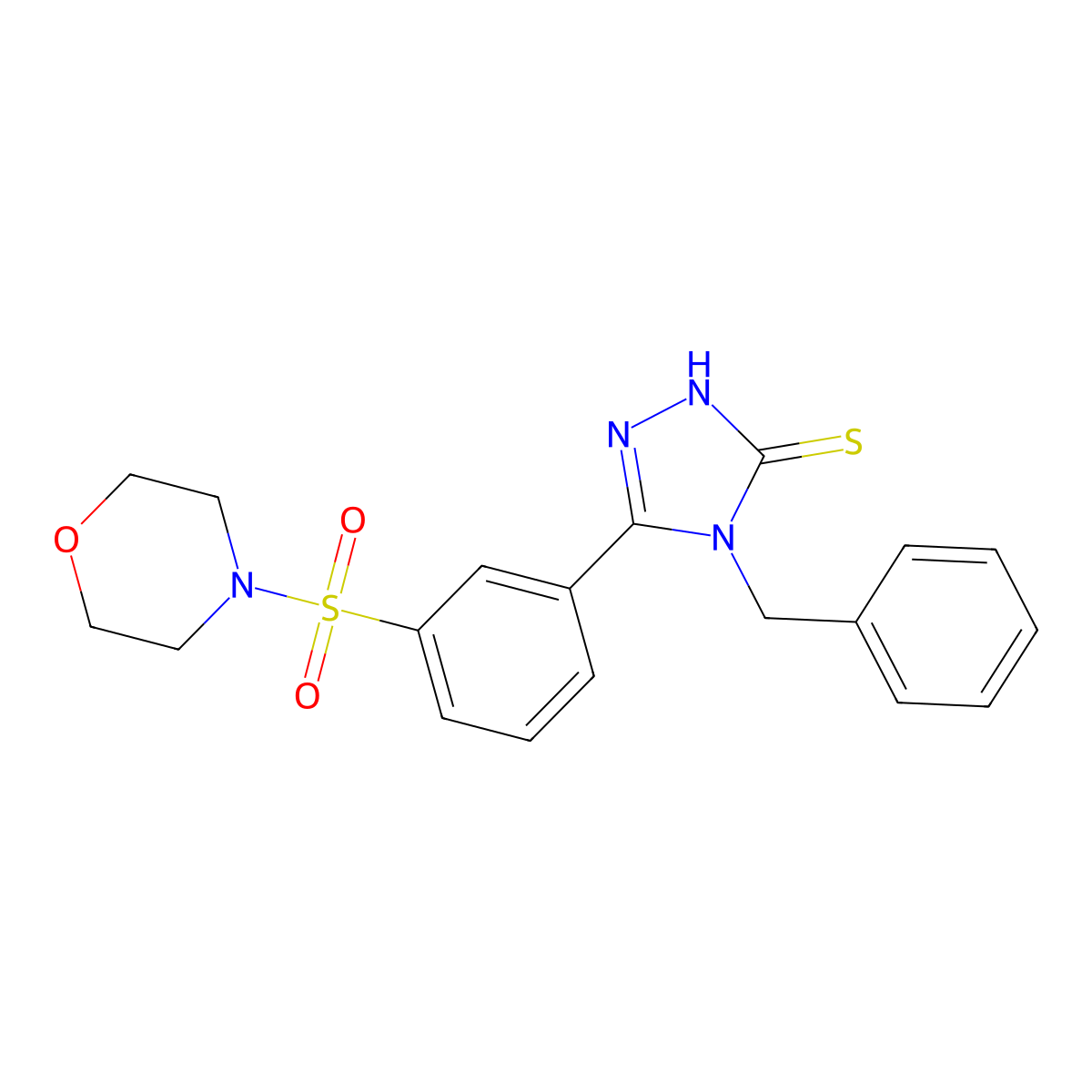 4-benzyl-5-[3-(morpholine-4-sulfonyl)phenyl]-4H-1,2,4-triazole-3-thiol molecular structure, CAS 750601-75-3