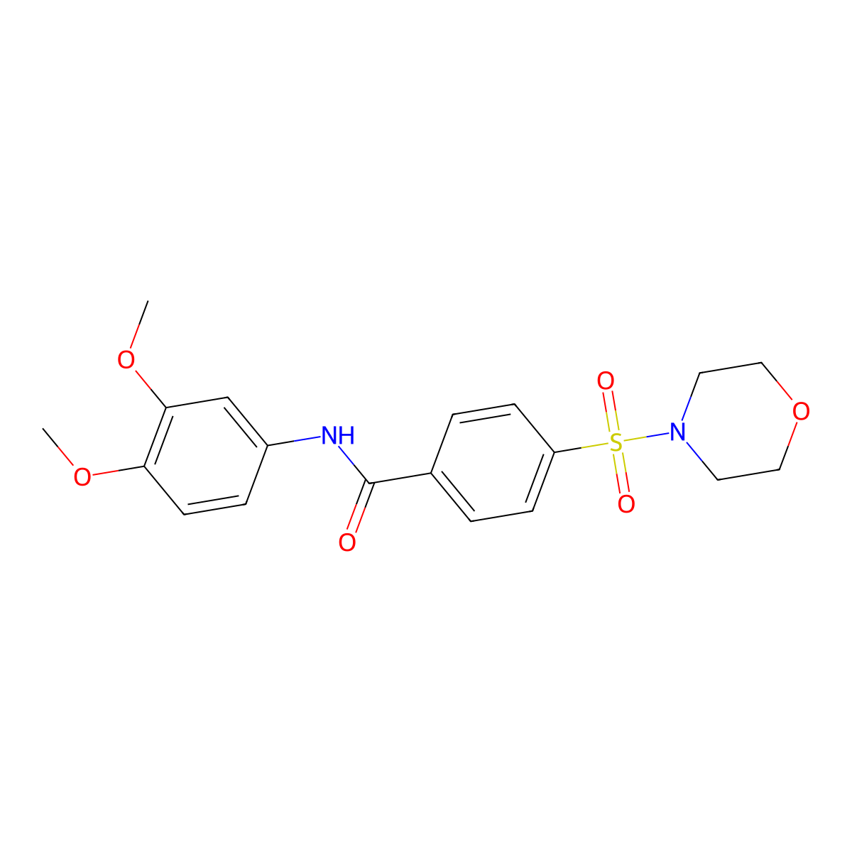 N-(3,4-dimethoxyphenyl)-4-(morpholinosulfonyl)benzamide molecular structure, CAS 750603-80-6