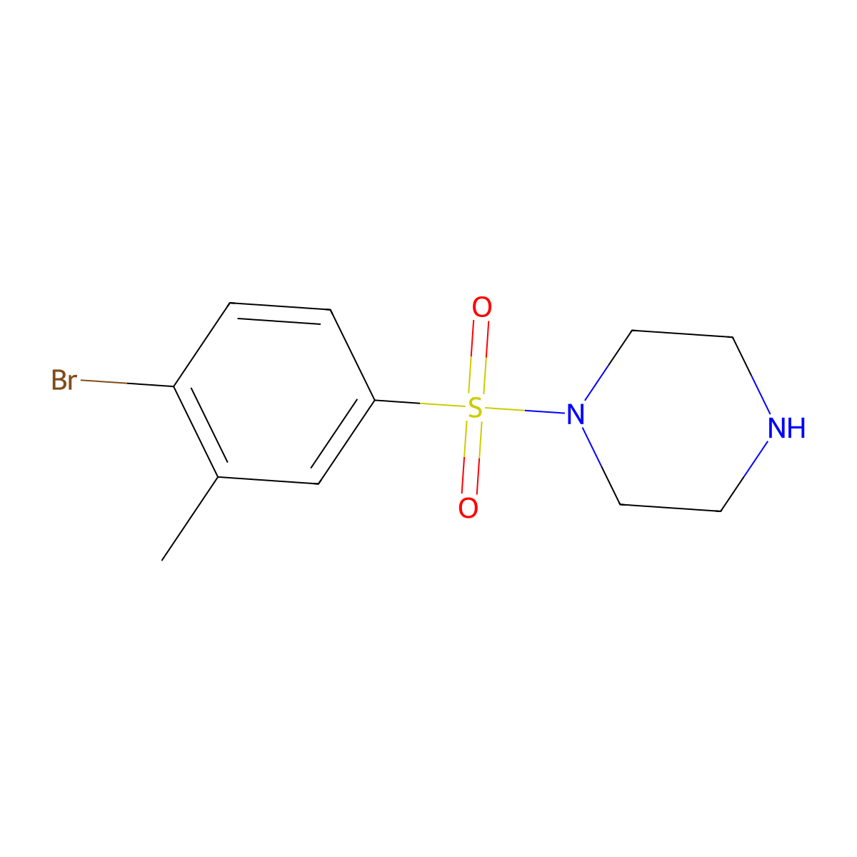 1-((4-Bromo-3-methylphenyl)sulfonyl)piperazine molecular structure, CAS 750604-67-2