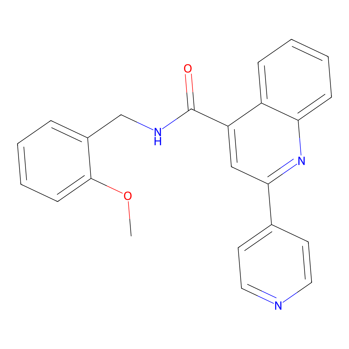 N-(2-methoxybenzyl)-2-(4-pyridyl)-4-quinolinecarboxamide molecular structure, CAS 750605-14-2