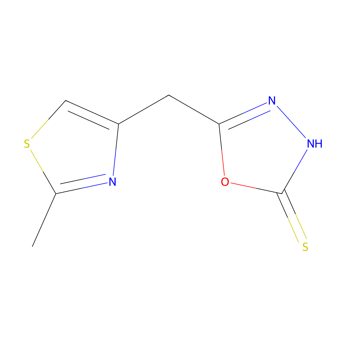 5-[(2-Methyl-1,3-thiazol-4-yl)methyl]-1,3,4-oxadiazole-2-thiol molecular structure, CAS 750607-36-4
