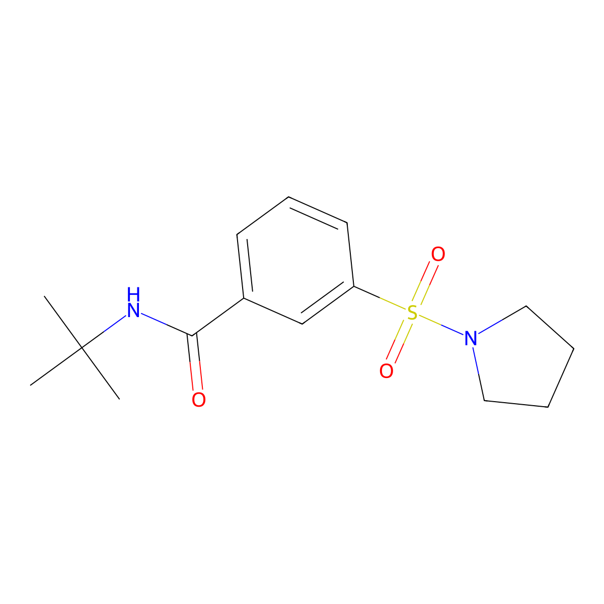 N-tert-butyl-3-pyrrolidin-1-ylsulfonylbenzamide molecular structure, CAS 750607-63-7