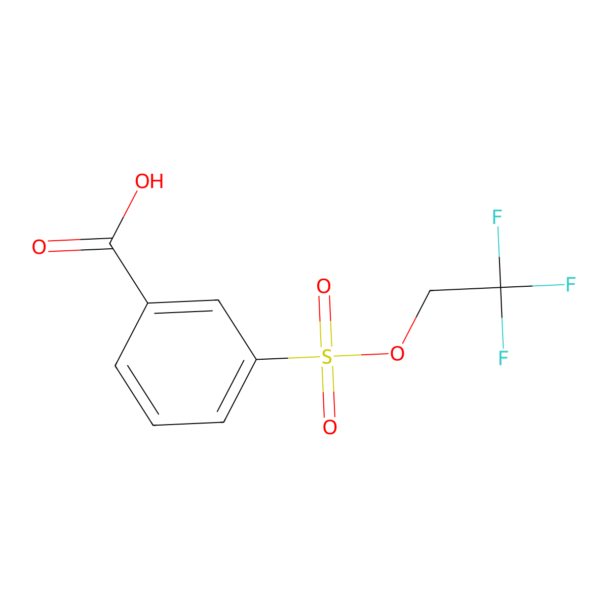 3-[(2,2,2-Trifluoroethoxy)sulfonyl]benzoic acid molecular structure, CAS 750607-75-1