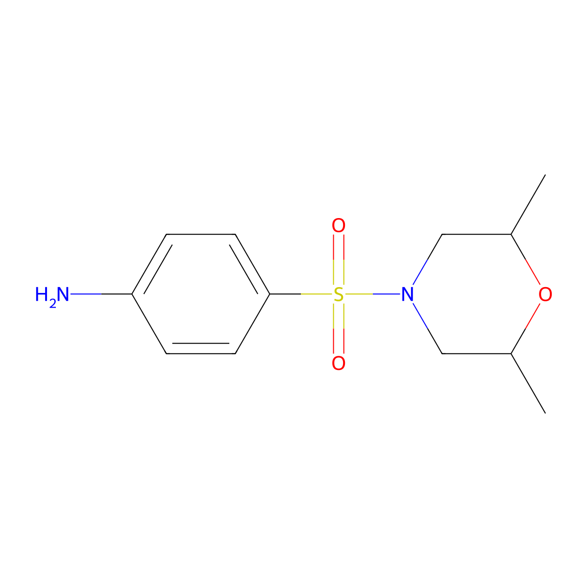 4-[(2,6-Dimethylmorpholin-4-yl)sulfonyl]aniline molecular structure, CAS 750607-99-9