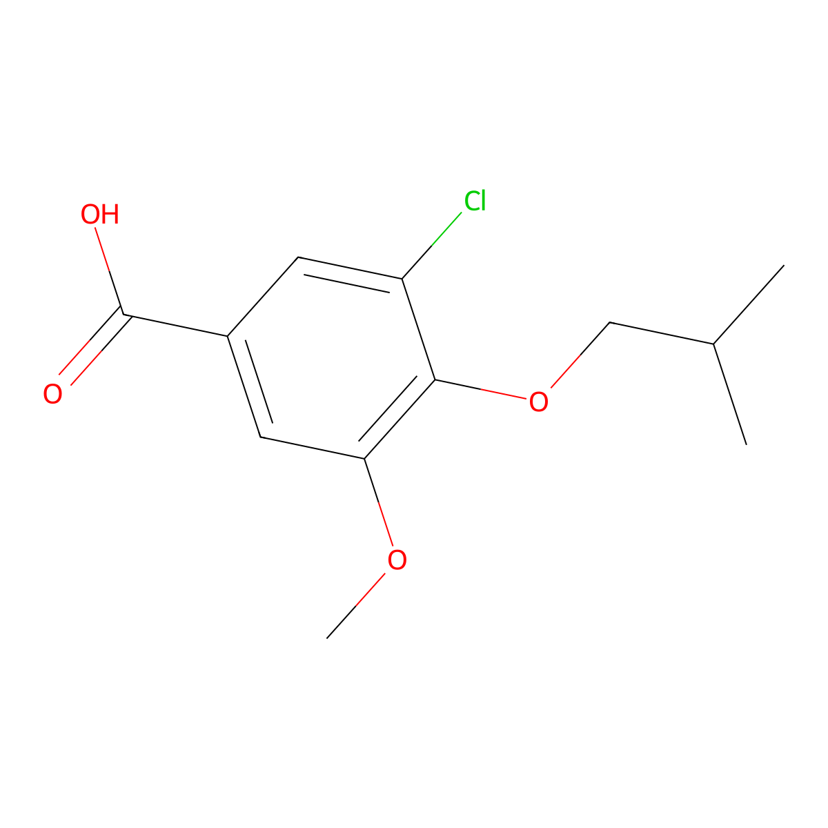3-Chloro-5-methoxy-4-(2-methylpropoxy)benzoic acid molecular structure, CAS 750608-04-9