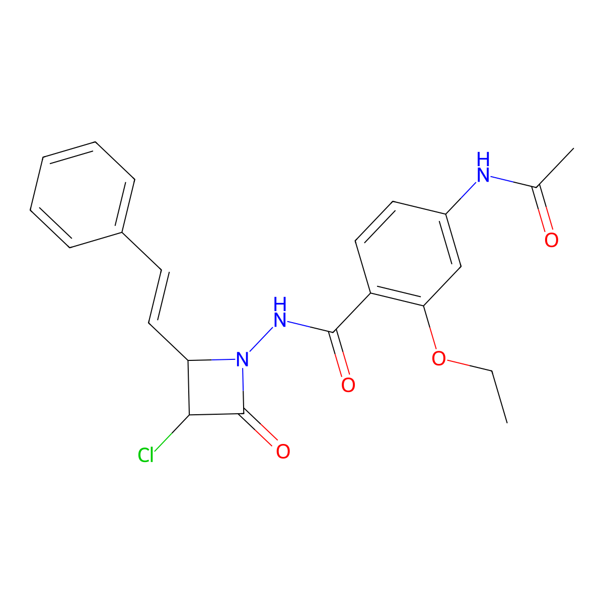 4-acetamido-N-[3-chloro-2-oxo-4-(2-phenylethenyl)azetidin-1-yl]-2-ethoxybenzamide molecular structure, CAS 750608-05-0