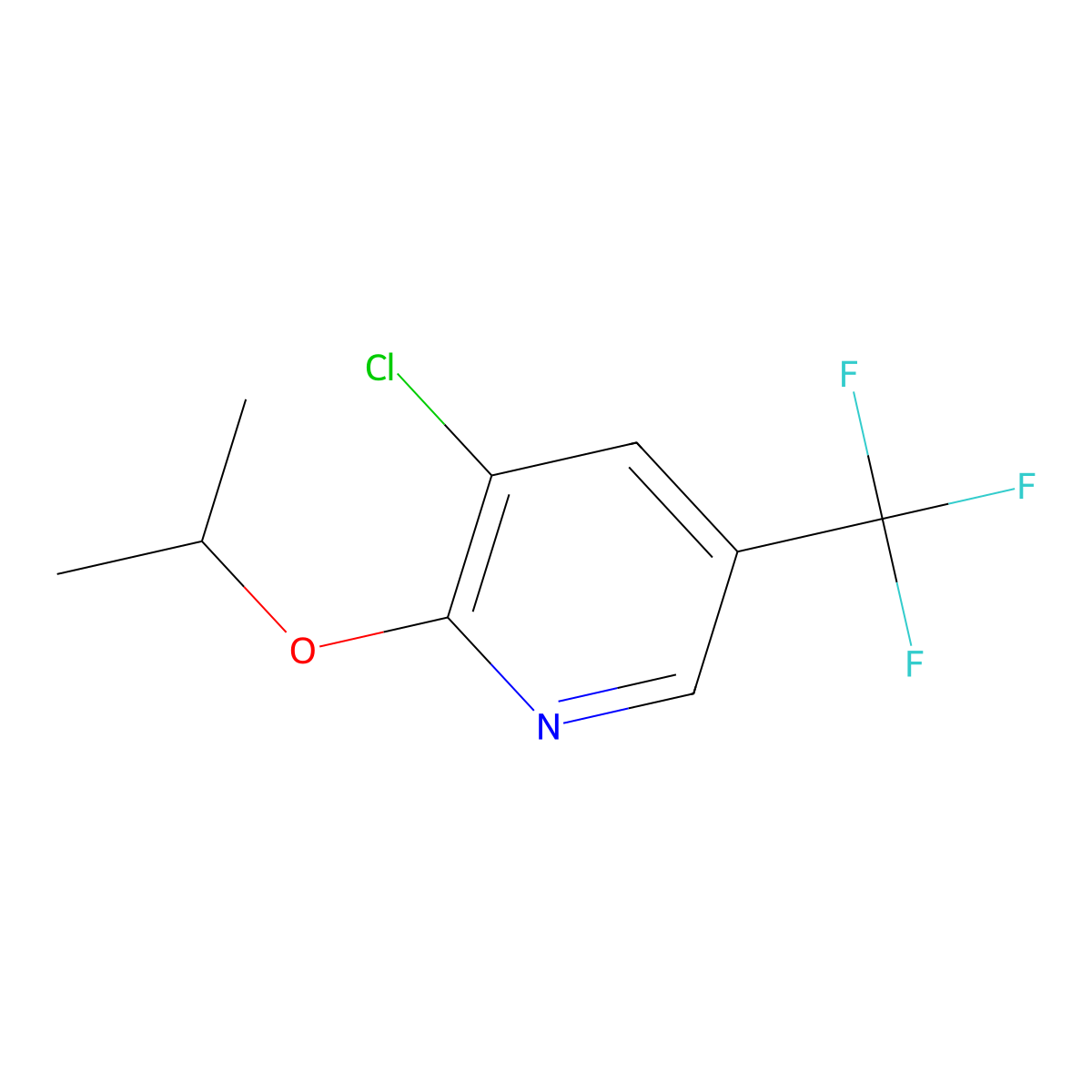 3-Chloro-2-(propan-2-yloxy)-5-(trifluoromethyl)pyridine molecular structure, CAS 750608-07-2