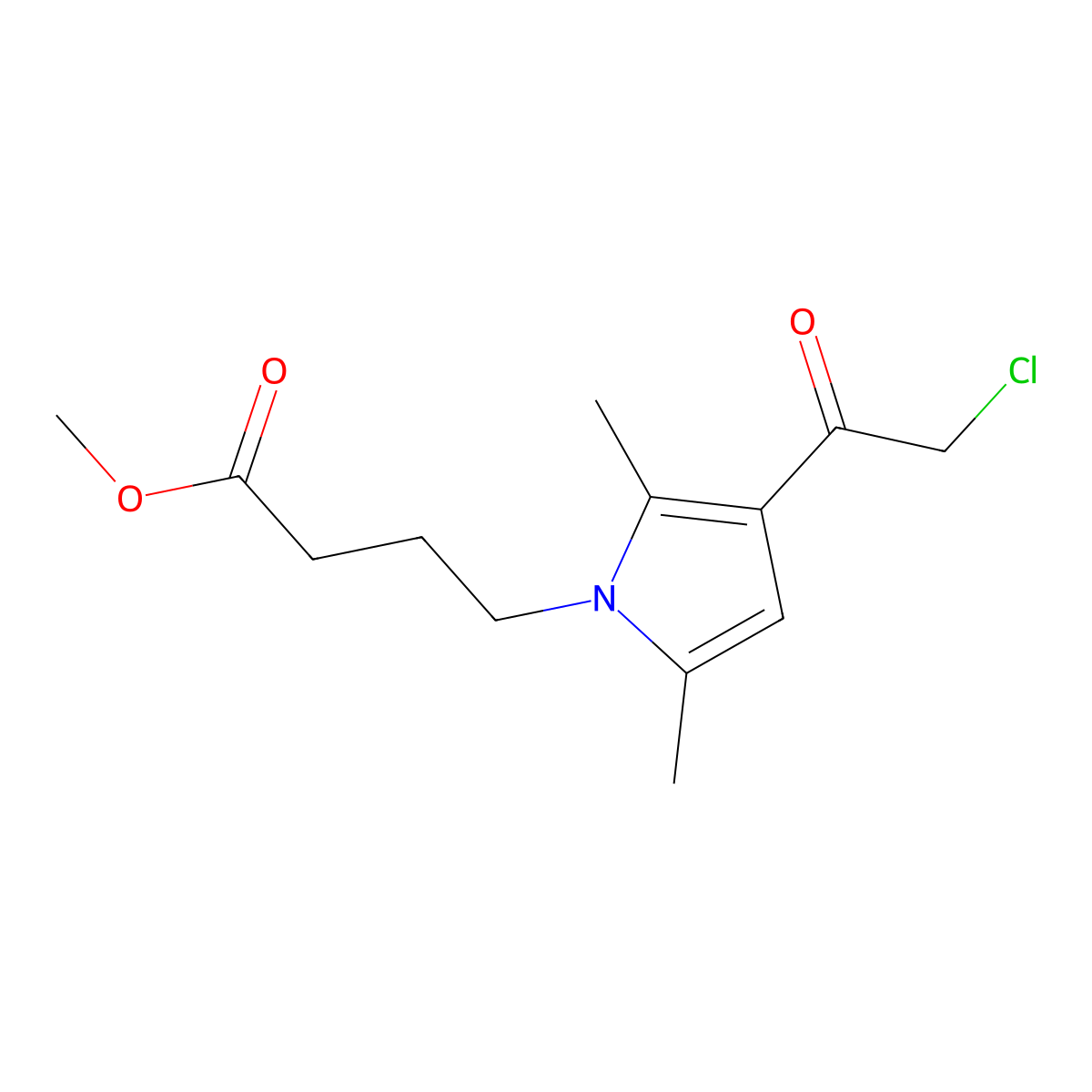 methyl 4-[3-(2-chloroacetyl)-2,5-dimethyl-1H-pyrrol-1-yl]butanoate molecular structure, CAS 750608-22-1
