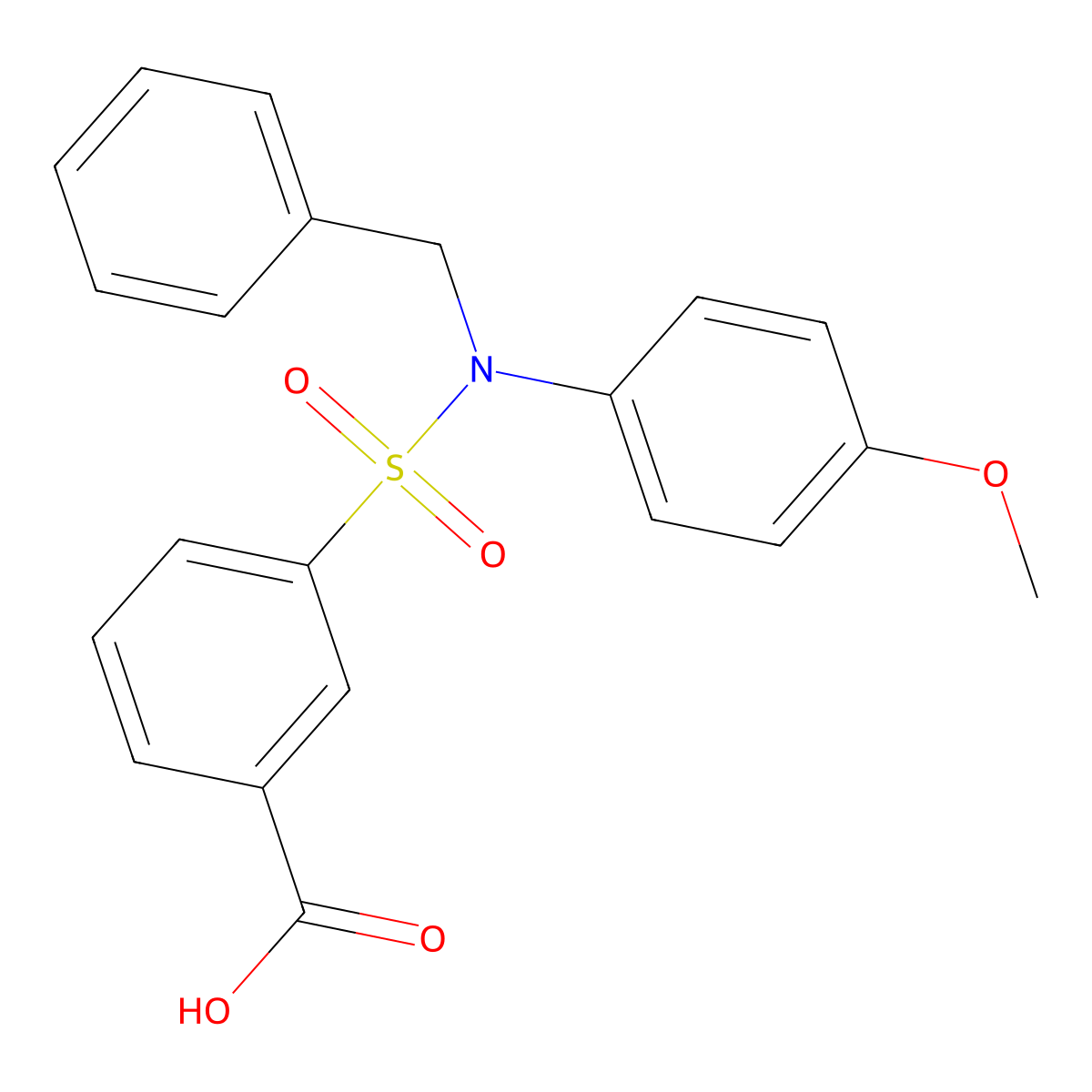 3-[Benzyl(4-methoxyphenyl)sulfamoyl]benzoic acid molecular structure, CAS 750610-53-8