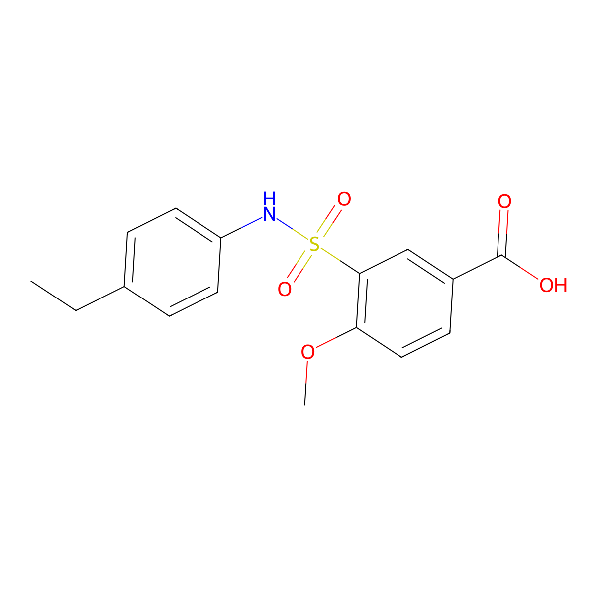3-[(4-Ethylphenyl)sulfamoyl]-4-methoxybenzoic acid molecular structure, CAS 750610-58-3