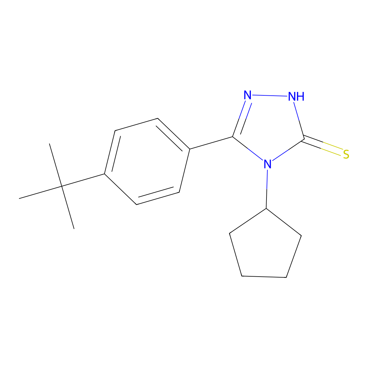 5-(4-tert-butylphenyl)-4-cyclopentyl-4H-1,2,4-triazole-3-thiol molecular structure, CAS 750610-76-5