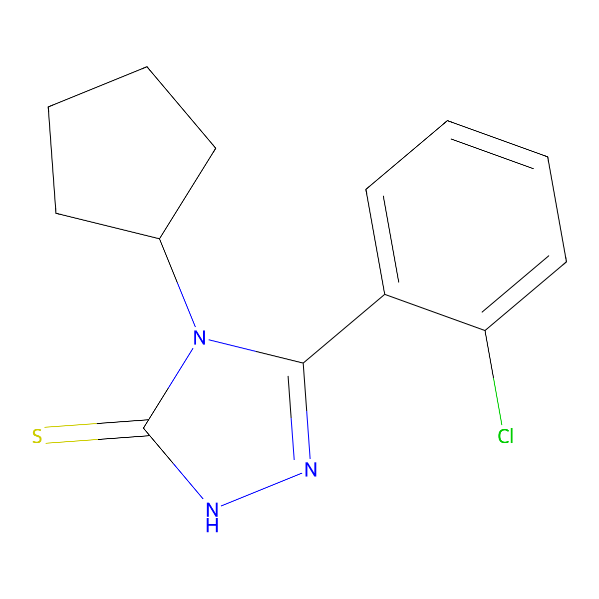 5-(2-chlorophenyl)-4-cyclopentyl-4H-1,2,4-triazole-3-thiol molecular structure, CAS 750610-95-8