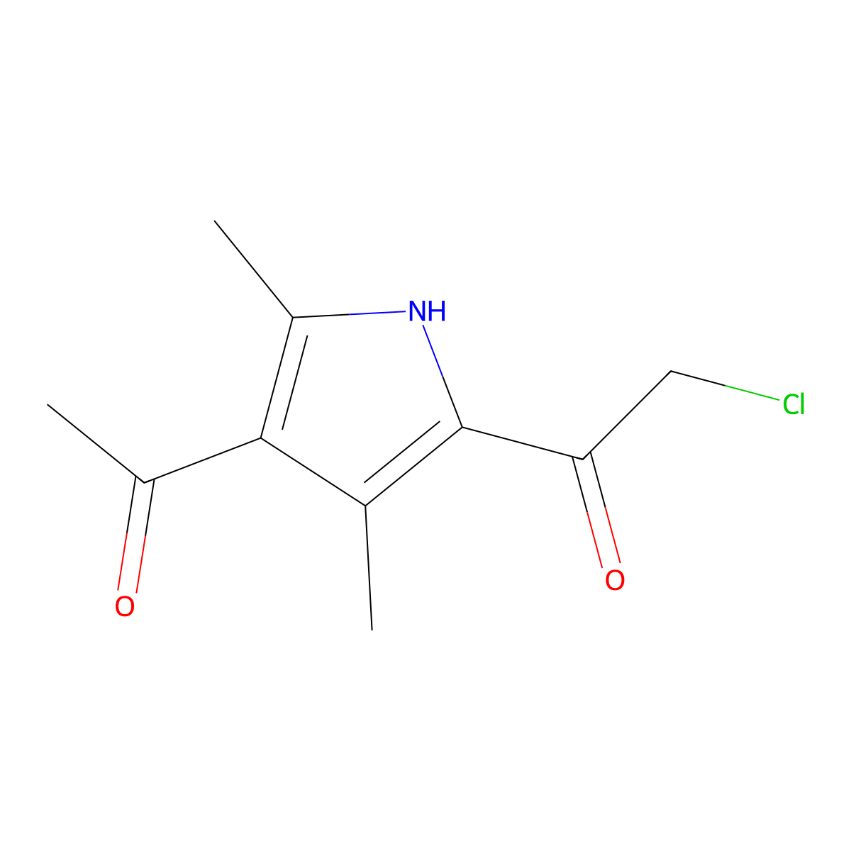 1-(4-Acetyl-3,5-dimethyl-1H-pyrrol-2-yl)-2-chloro-ethanone molecular structure, CAS 750611-31-5