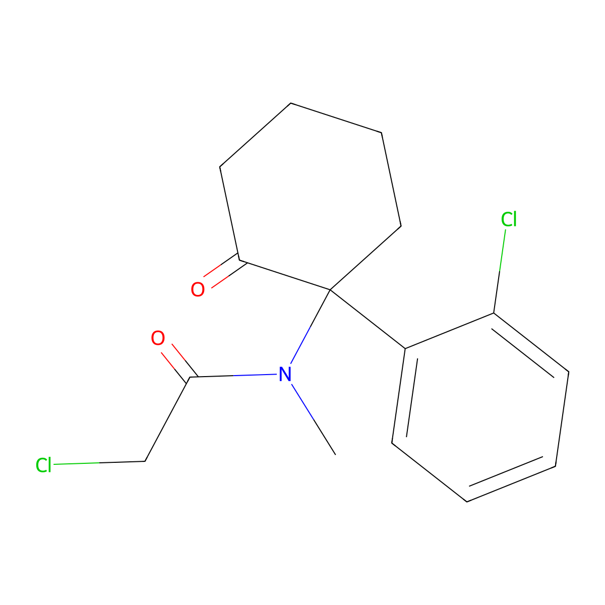 2-chloro-N-[1-(2-chlorophenyl)-2-oxocyclohexyl]-N-methylacetamide molecular structure, CAS 750611-51-9
