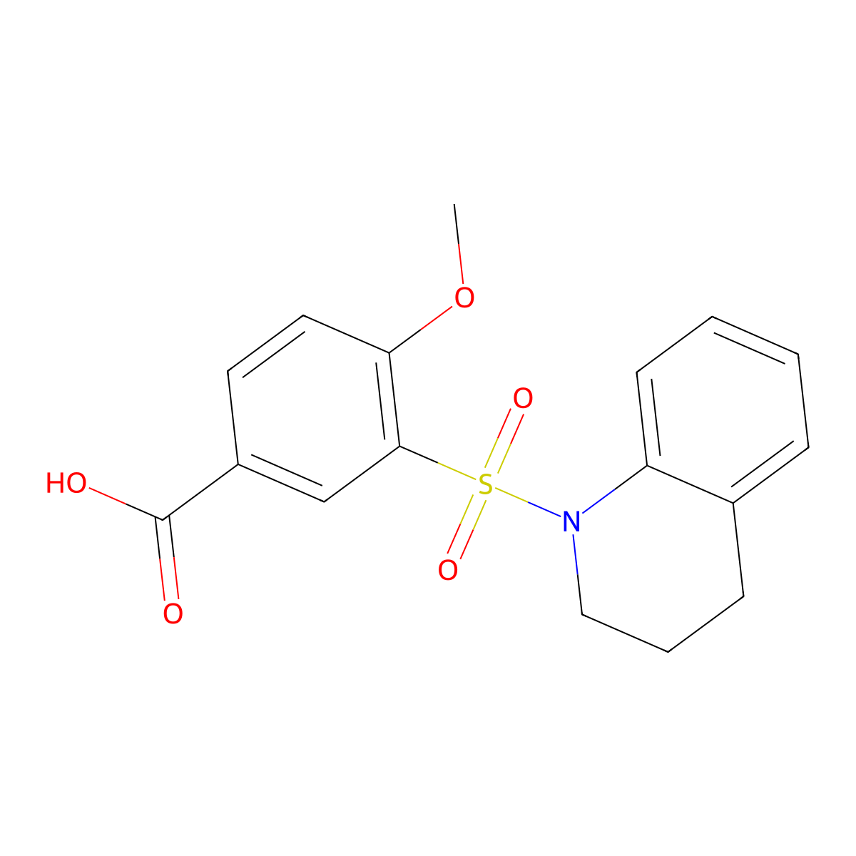 4-Methoxy-3-(1,2,3,4-tetrahydroquinoline-1-sulfonyl)benzoic acid molecular structure, CAS 750613-28-6