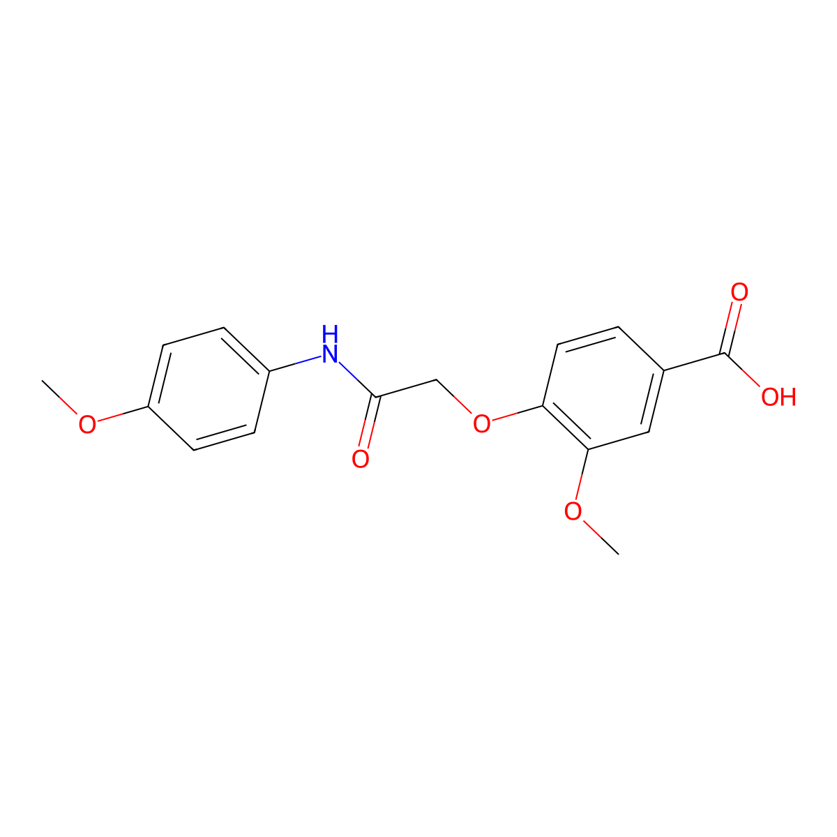 3-Methoxy-4-{[(4-methoxyphenyl)carbamoyl]methoxy}benzoic acid molecular structure, CAS 750613-33-3