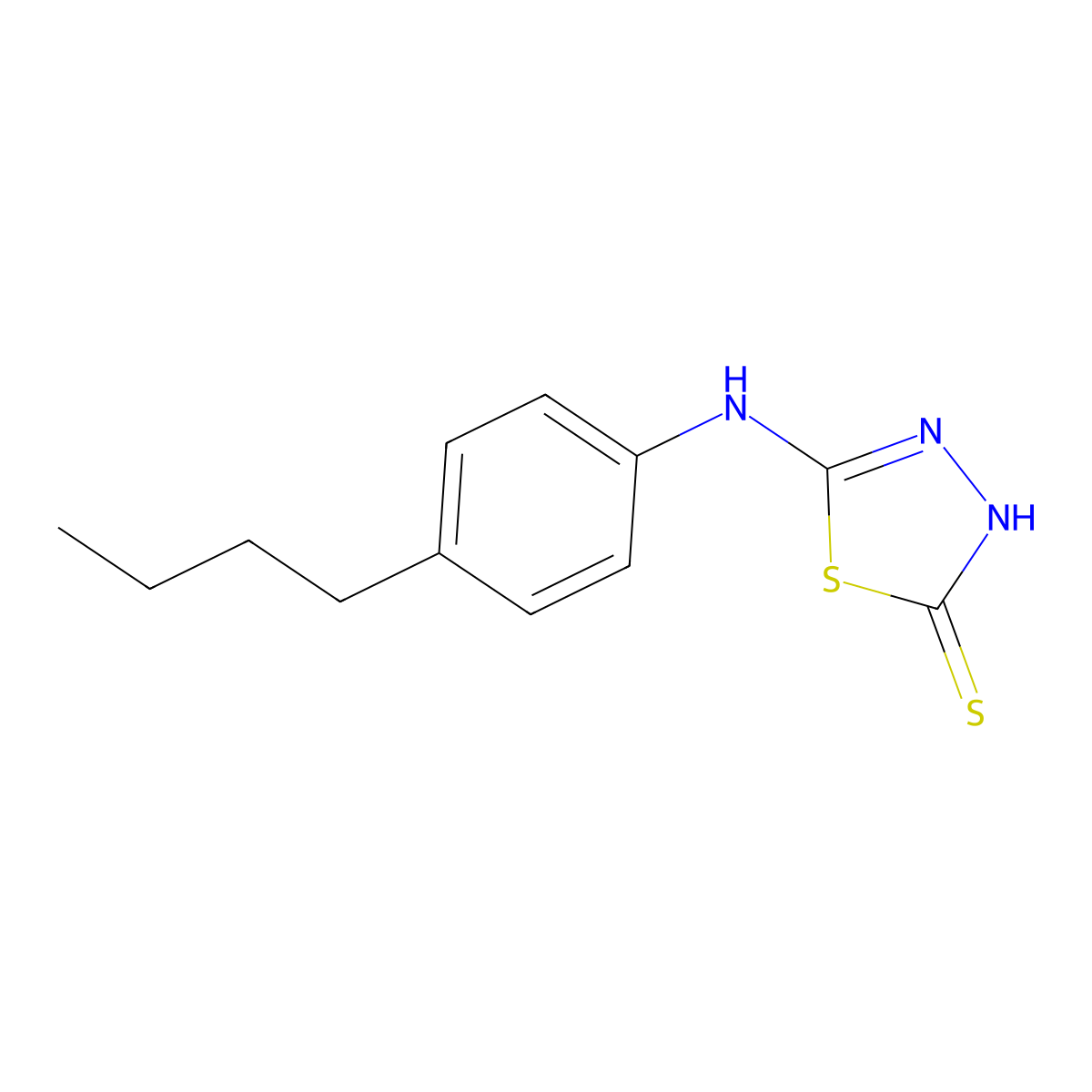 5-(4-Butyl-phenylamino)-[1,3,4]thiadiazole-2-thiol molecular structure, CAS 750613-93-5